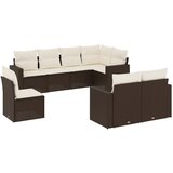  8-dijelni set vrtnih sofa s jastucima smeđi od poliratana | shoptok.hr