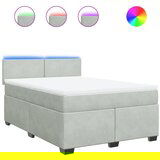 vidaXL Box spring postelja z vzmetnico svetlo siva 140x200 cm žamet, (21310981) Cene
