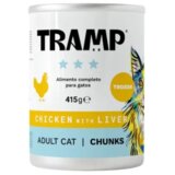 TRAMP 3* Cat Chunks Chicken With Liver - Kosi piščanca in jeter za odrasle mačke, 8 x 415 g, (5000008096) | Shoptok.si