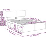  Konstrukcija postelje Črna 160 x 200 cm Konstruiran les, (5000121274) | Shoptok.si