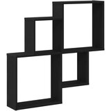 vidaXL Stenska omarica Črna Oreh 80x15x78,5 cm, narejena iz lesa, (22013999) | Shoptok.si