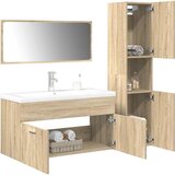 vidaXL Kopalniška garnitura 4-delna sonoma hrast inženirski les | Shoptok.si