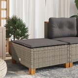  Vrtni tabure s jastukom sivi 63,5x56x32 cm od poliratana | shoptok.hr