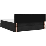 vidaXL Otomanski posteljni okvir z vzmetnico črn 180x200 cm blago | Shoptok.si