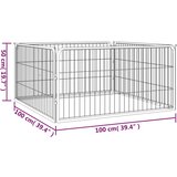  Ograda za pse s 4 panela crna 100 x 50 cm čelik obložen prahom | shoptok.hr