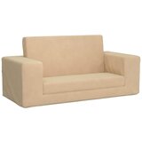 Maison Chic Raztegljiv Otroški kavč - Otroški divan - Otroški sedež dvosed krem mehak pliš, (21729628) | Shoptok.si