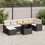 vidaXL 8-dijelni set vrtnih sofa od poliratana s jastucima crni bagrem | shoptok.hr