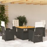 vidaXL 5-dijelni vrtni blagovaonski set s jastucima od poliratana crni | shoptok.hr