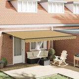 vidaXL Retraktilna tenda Večbarvni trak 450x300 cm blago - - Rumena - 32.62 - 450x300 cm - 2025- | Shoptok.si