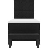 vidaXL vzmetnična postelja z vzmetnico in klopjo Črna 80x200 cm Tkanina, (22083672) | Shoptok.si