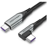 USB 2.0 C Male Right Angle to C Male 5A Cable 2M Gray