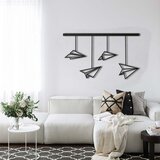 Wallxpert metalni zidni ukras 5192, četiri papirna aviona koja vise sa šipke, 75 x 45 cm, crni Cene