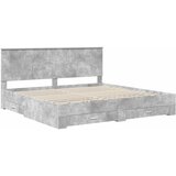  Krevetna konstrukcija s ladicama Betonski sivi 200 x 200 cm | shoptok.hr