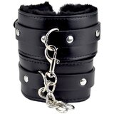 BOUND TO PLEASE Okovi Za Zapestje Plush Black Cene
