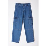 Trendyol Indigo Men's Baggy Cargo Loose Jeans Cene