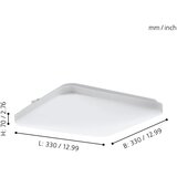 Eglo Frania plafonjera/1, led, 17,3w, 330x330, bijela | shoptok.hr