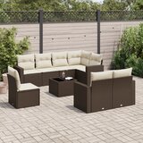 Maison Chic Seti vrtnega pohištva - Vrtna garnitura - Vrtni pohištvo set 9-delna z blazinami rjava poli ratan, (21798133) | Shoptok.si