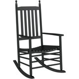Furnova Gugalni stol z ukrivljenim sedežem črn trdna topolovina, (21925710) | Shoptok.si