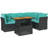 vidaXL Vrtna garnitura - 6-dijelni set vrtnih sofa s jastucima crni od poliratana - Crna 1 | shoptok.hr