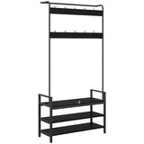  Vješalica za kapute s policom Crni hrast 95 x 34 x 184 cm | shoptok.hr
