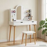  Set toaletnog stolića FAUSKE 4 kom. Bijela 100 x 50 x 143 cm | shoptok.hr