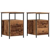 vidaXL Noćni ormarići 2 kom Staro drvo 34x35,5x50 cm Konstruirano drvo Cijene