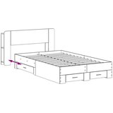  Okvir kreveta s pohranom s ladicama Hrast sonoma 120 x 200 cm | shoptok.hr