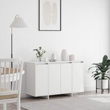 vidaXL Beli stranski šal Beli Inženirski les 120 x 41 x 75 cm | Shoptok.si