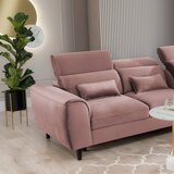 ELTAP Rožnata žametna raztegljiva/s prostorom za shranjevanje kotna sedežna garnitura (desni kot/z ležalnikom) Foble – | Shoptok.si