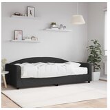 vidaXL Dnevna postelja z vzmetnico črna 100x200 cm blago Cene
