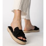 Gemre Black espadrille slides with a bow Luvis | shoptok.hr