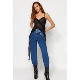 Trendyol X Sagaza Studio Black SS Logo Tulle Ruffle Blouse | shoptok.hr