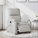 Maison Chic Električni masažni naslanjač - Relax naslanjač svetlo siv blago iz mikrovlaken, (22061758) | Shoptok.si