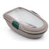 STEFANPLAST furba chic mačje stranišče s sitom, bež/zelen - 39 x 59 x 22 cm | Shoptok.si