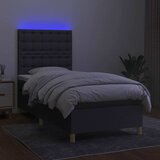  box spring s madracem LED tamnosivi 90x200 cm tkanina | shoptok.hr
