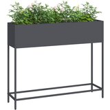  Povišeni Vrtni Planter Antracit 100 x 26 x 82 cm Čelik | shoptok.hr