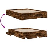  Okvir kreveta s ladicama boja hrasta 150x200 cm drveni | shoptok.hr