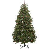 vidaXL Umestno božično drevo z LED lučmi Zelena 300 cm PVC in kovina | Shoptok.si