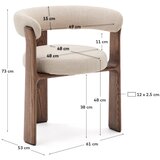 Kave Home Smeđa/bež blagovaonska stolica od čvrste jeseni Granite – | shoptok.hr