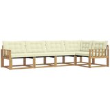 vidaXL Zunanja garnitura za sedenje z blazino 5 pcs Bela in krem, (5000282444) | Shoptok.si