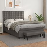  s oprugama i madracem sivi 140x190 cm od umjetne kože | shoptok.hr