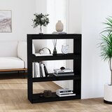  The Living Store Knjižna omara/pregrada črna 80x30x103,5 cm trdna borovina - Knjižna Omara, (21431629) Cene