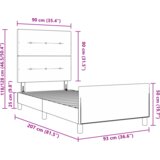  Posteljni okvir z naslonjalom Set 2 Črna Les, Kovina 90 x 200 cm, (22054166) | Shoptok.si