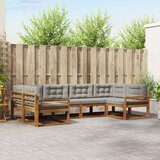  Set vanjskih sofa 6 kom. Prirodna i svijetlo siva Smeđa 325 x 170,5 x 73 cm | shoptok.hr