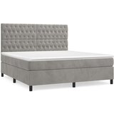  Box spring postelja z vzmetnico svetlo siva 180x200 cm žamet, (20791364) | Shoptok.si