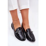 Boto Lacquered Women's Loafers With Decorative Buckle Black Mollan | shoptok.hr