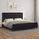 Maison Chic Posteljni okvir - Dvoposteljna postelja - Zakonska postelja z vzglavjem črn 200x200 cm umetno usnje-J5893, (21774859) | Shoptok.si
