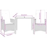  3-dijelni bistro set s jastucima poliratan i bagrema crni | Eponuda.com