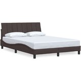 vidaXL Posteljni okvir brez vzmetnice temno rjav 140x190 cm blago, (21670782) | Shoptok.si