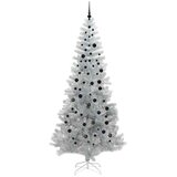  Božićno drvce s 300 LED svjetlima s stalakom Srebrno 240 cm PET | shoptok.hr